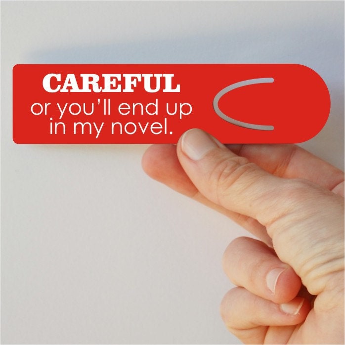 Careful aluminum bookmark