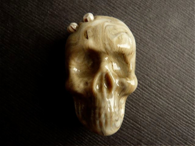 Skull Bead Glass Handmade Lampwork