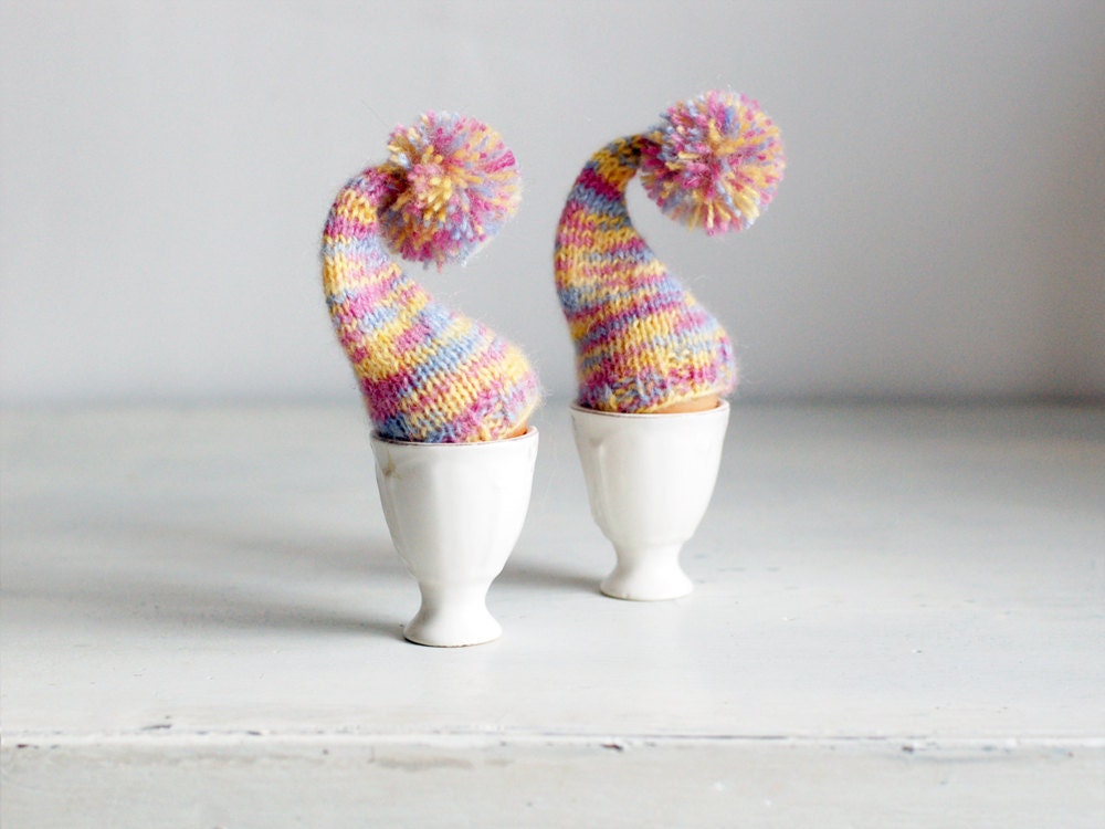 Multicolor egg warmers, set of 2