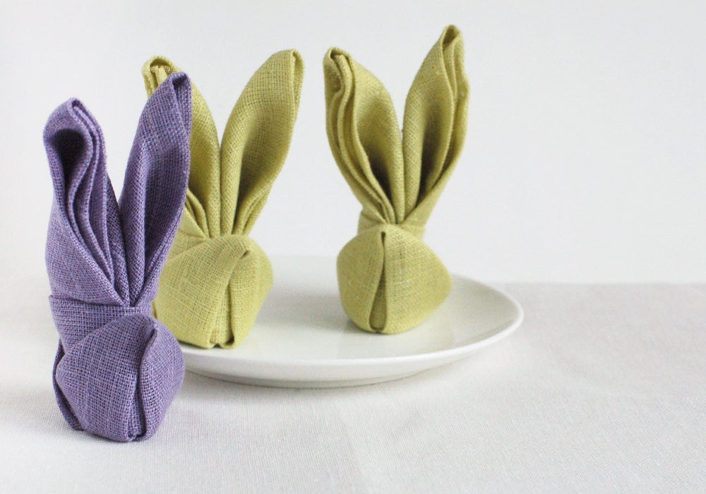 Natural linen napkins. Set of 8.
