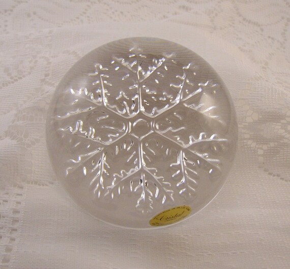 Vintage Clear Lead Crystal Paperweight by OliviasDreams on Etsy
