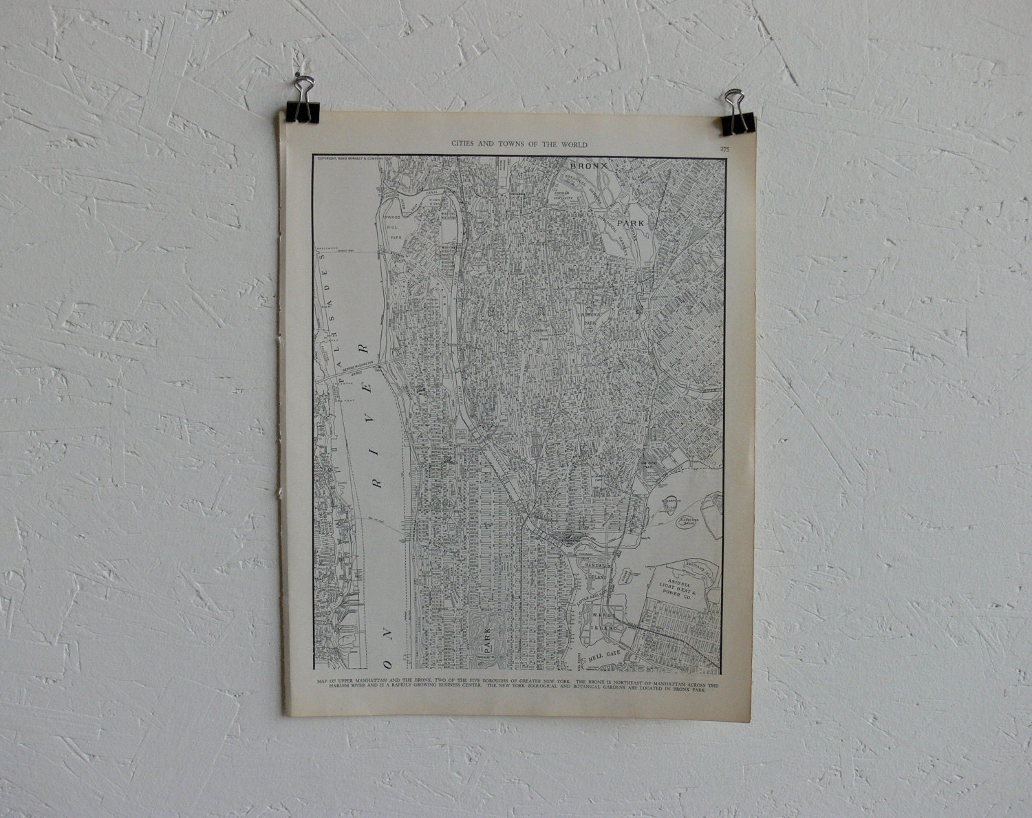 Vintage Map-City of New York (Upper Manhattan)-Early 20th Century