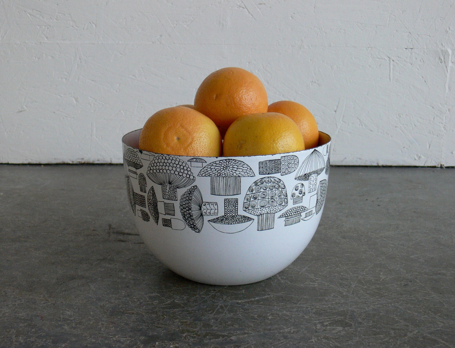Vintage Mid Century Modern Kaj Franck Enamel Mushroom Bowl