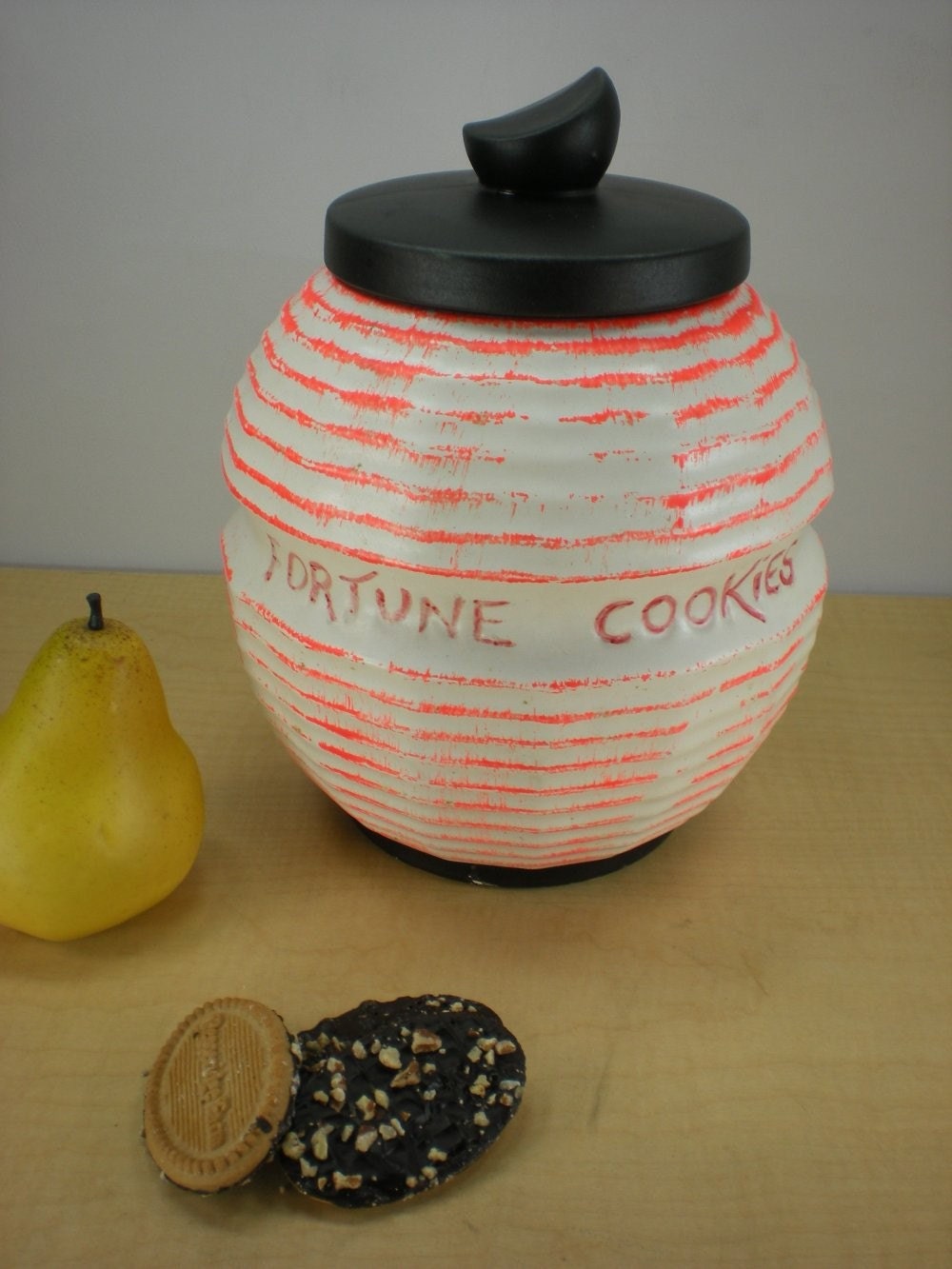 McCoy Fortune Cookie Jar Vintage Pottery by oldetymestore on Etsy