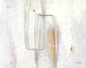Large Silver Rectangle Hoop