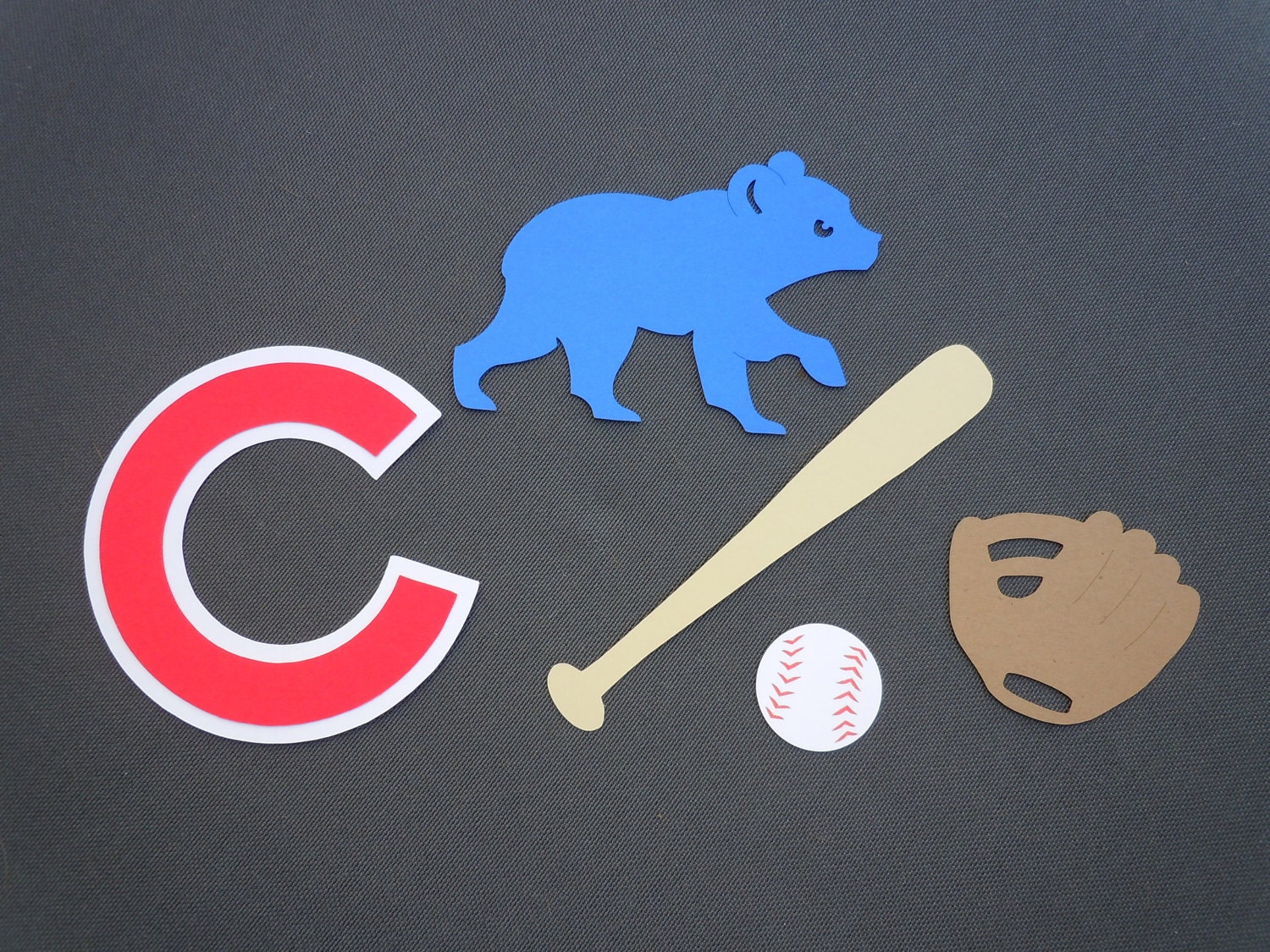 Chicago Cubs Baseball Scrapbook Cutouts - 25 Piece Set