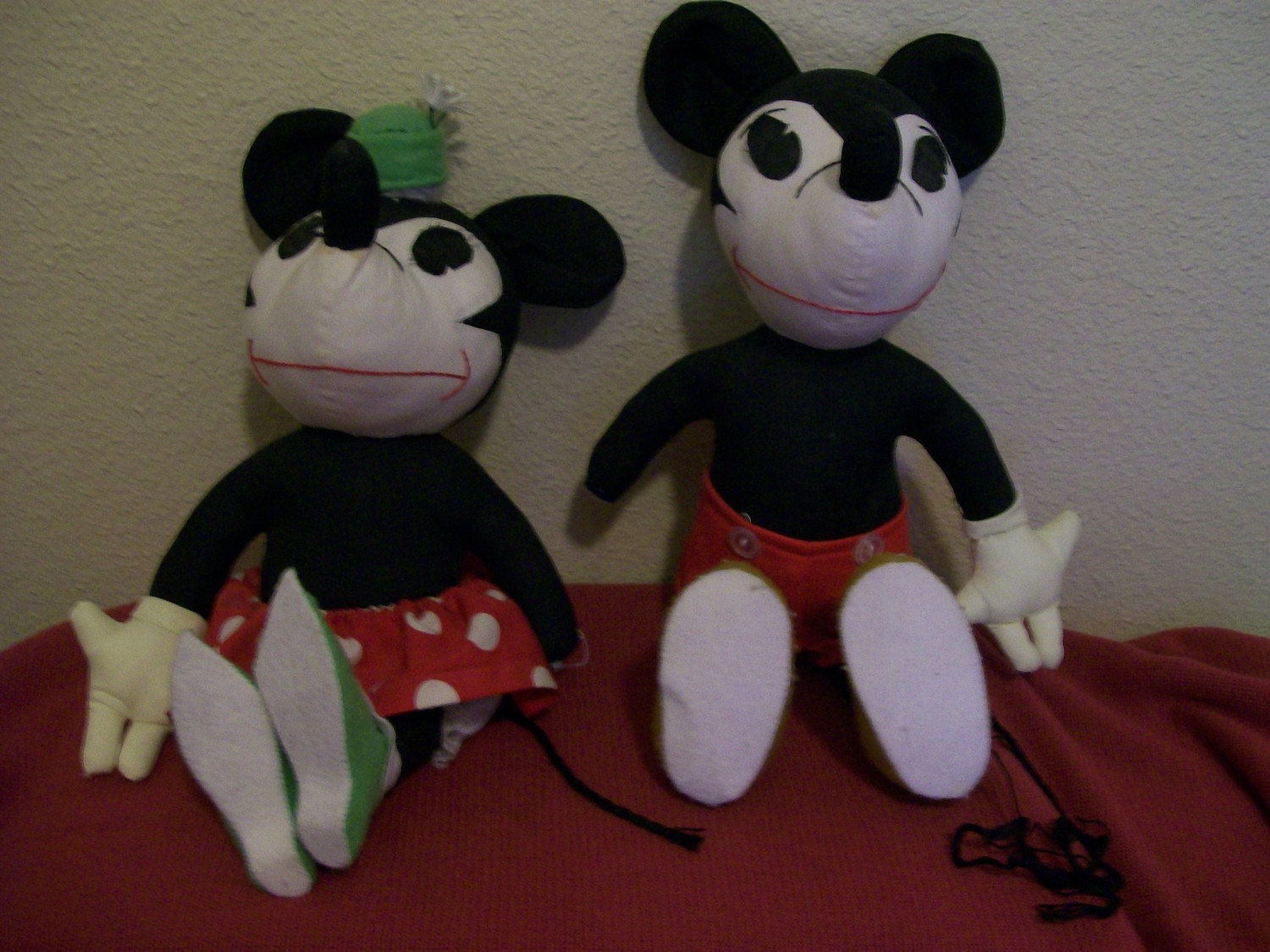 vintage mickey and minnie mouse dolls