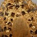 Art Nouveau Oval Brooch with Multi Colored Rhinestones