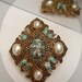 Vintage Sarah Coventry "Remembrance" Diamond Brooch w Faux Pearls & Art Glass