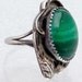 Native American Indian Sterling Silver & Malachite Ring Signed TT