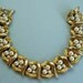 Signed Trifari Vintage Bracelet - Gold Tone linky Pearl Beads
