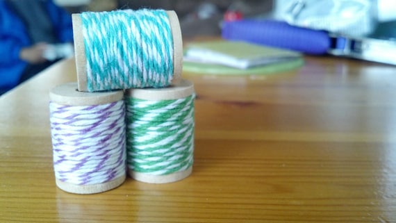 Purple, Turquoise, and Green Baker's Twine Magnets