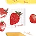 Kitchen art print, Summer fruits illustration, Seasonal food poster, Watercolor 8X10 fruit decor
