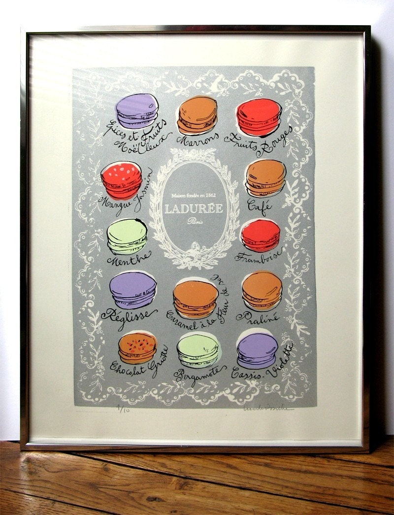 MACARONS - 16 X 20 Screen Printed Poster - Iridescent silver - Limited edition