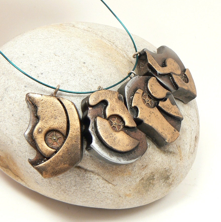 Rustic Post Apocalyptic Charms Industrial Steampunk Brass W/Watch Gears