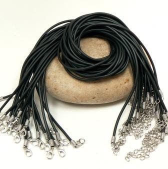 Black Rubber Necklace Cord 2.5mm 18"