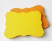 ON SALE 12 Big Bracket cards (4.5 x 3.5 inches) Textured Cardstock A189 - Baby Yellow , Canary Yellow Il_170x135