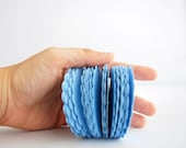 ON SALE 50 scalloped die cut circles (2.0 inches) in Pastel baby Blue Textured Cardstock Die Cut A57 Il_170x135