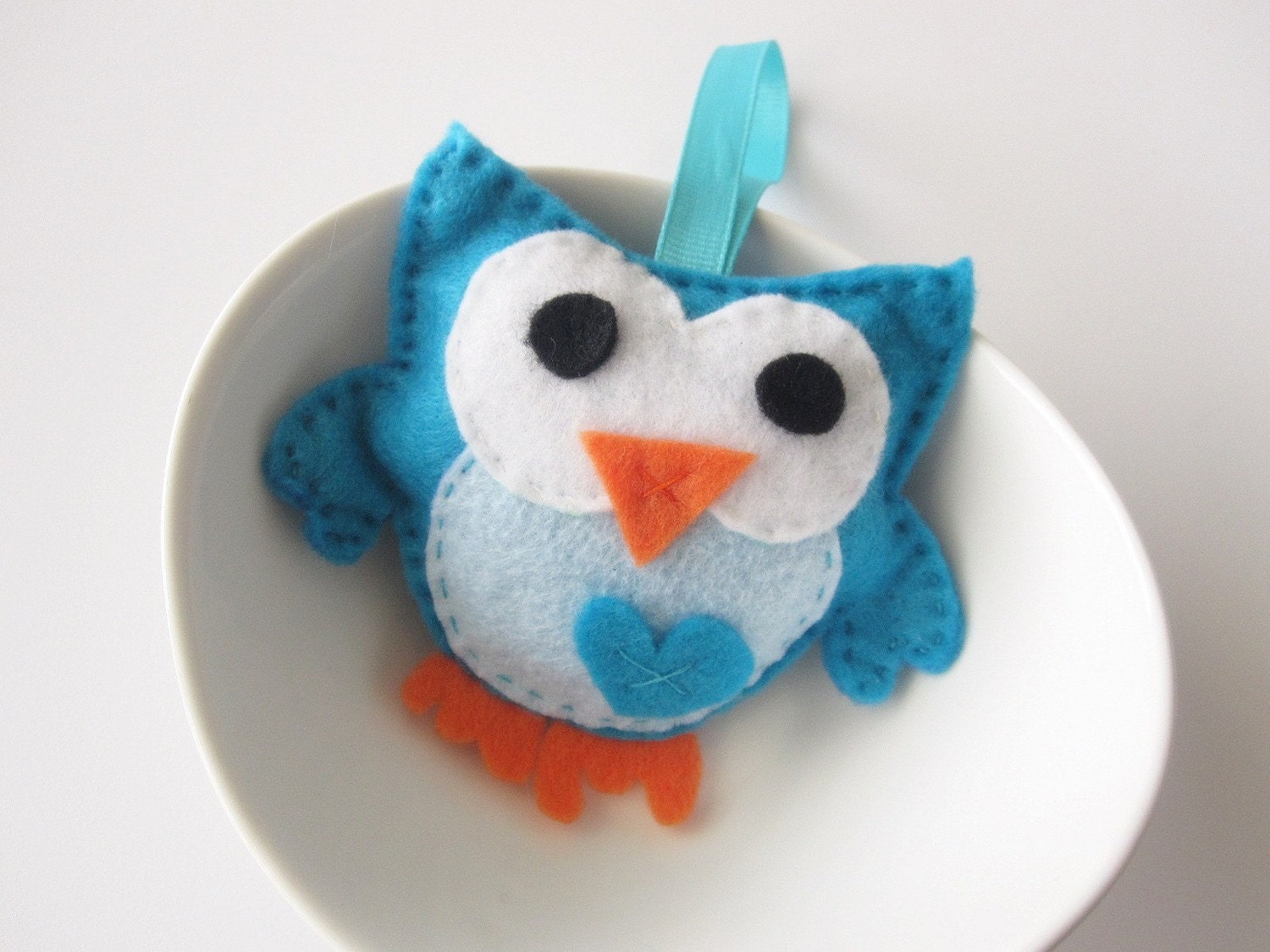 Felt Owl Ornament, Baby Blue Owl Ornament, Eco-Friendly felt owl plush Ornament A324 Il_570xn