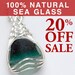 Green English Sea Glass Pendant, Beach Glass Jewelry
