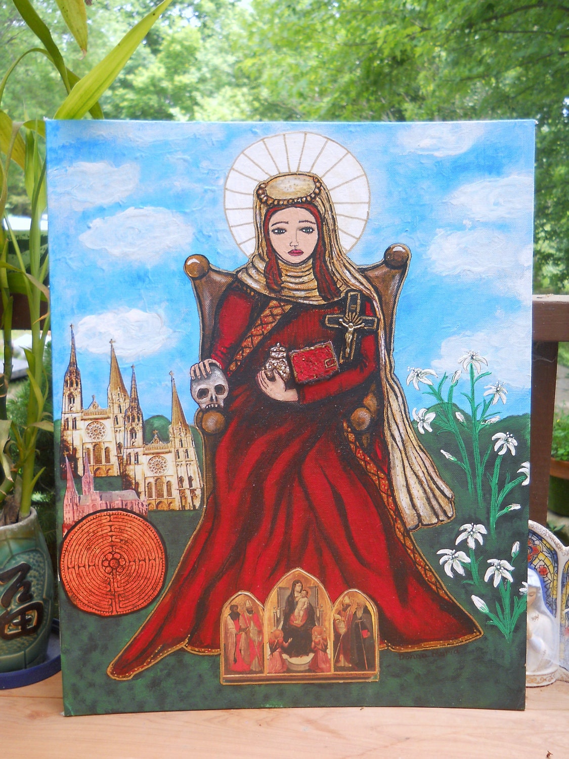 Mary Magdalene Painting Mixed Media Original 16x20 Based on the book The Expected One