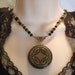 Elegant Victorian Locket Necklace With Hidden Pentacle, wiccan jewelry pagan goddess witchcraft occult magical gypsy metaphysical witch