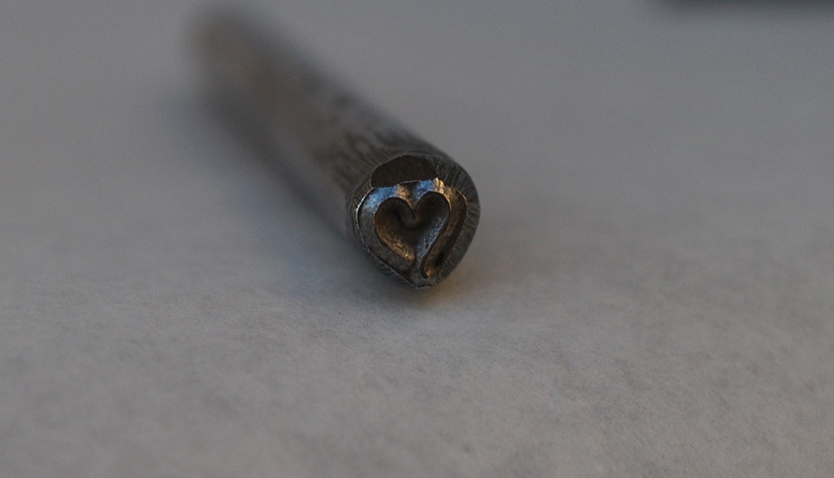 NEW-Medium Heart Design Stamp- 4 mm-Metal Stamping Supplies for Personalized Jewelry-Great Design STamp