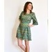 TOTALLY COOL SALE Greek Island peacock Dress with clay flower brooch