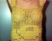 Hand Crochet Top Tank Shimmering Golden Rose Pattern Spring Summer Fall Winter Unique Women Fashion Wedding Clothing Ready To Ship