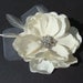 Elegant Ivory - Rhinestone, silk tulle, feathers, pure ivory bridal flower hair clip - pin comb headband veil