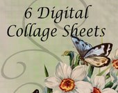 BUNDLE DISCOUNT - 6 Digital Collage Sheet - Clip Art Elements- Digital Scrapbooking-Best Deal- Choose 6 Collage Sheets