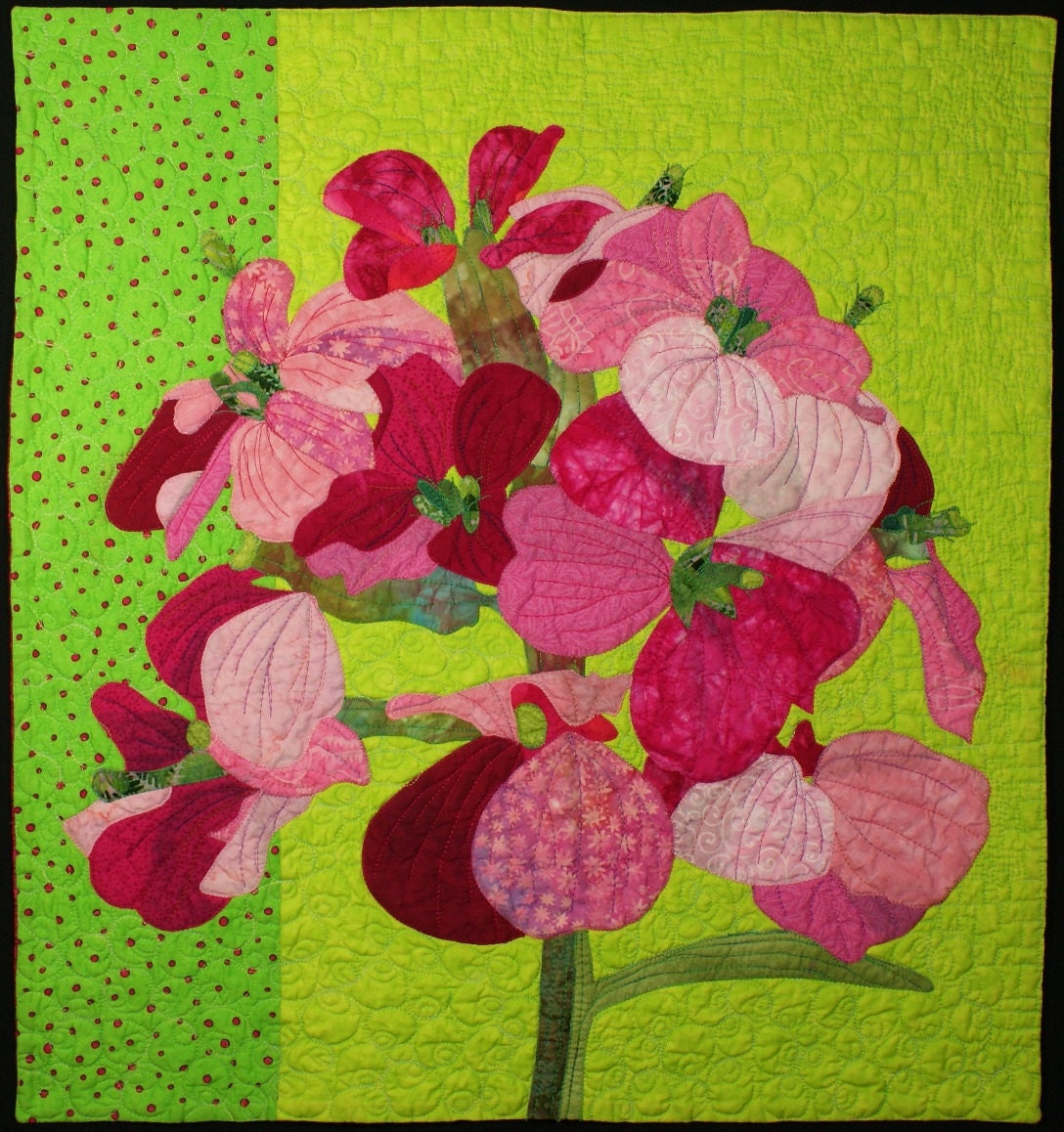 Handmade Art Quilt - Wallflower