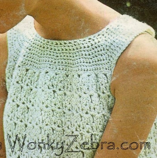 Vintage Crochet Pattern 193 PDF Mother Daughter Yoked Dress from WonkyZebra