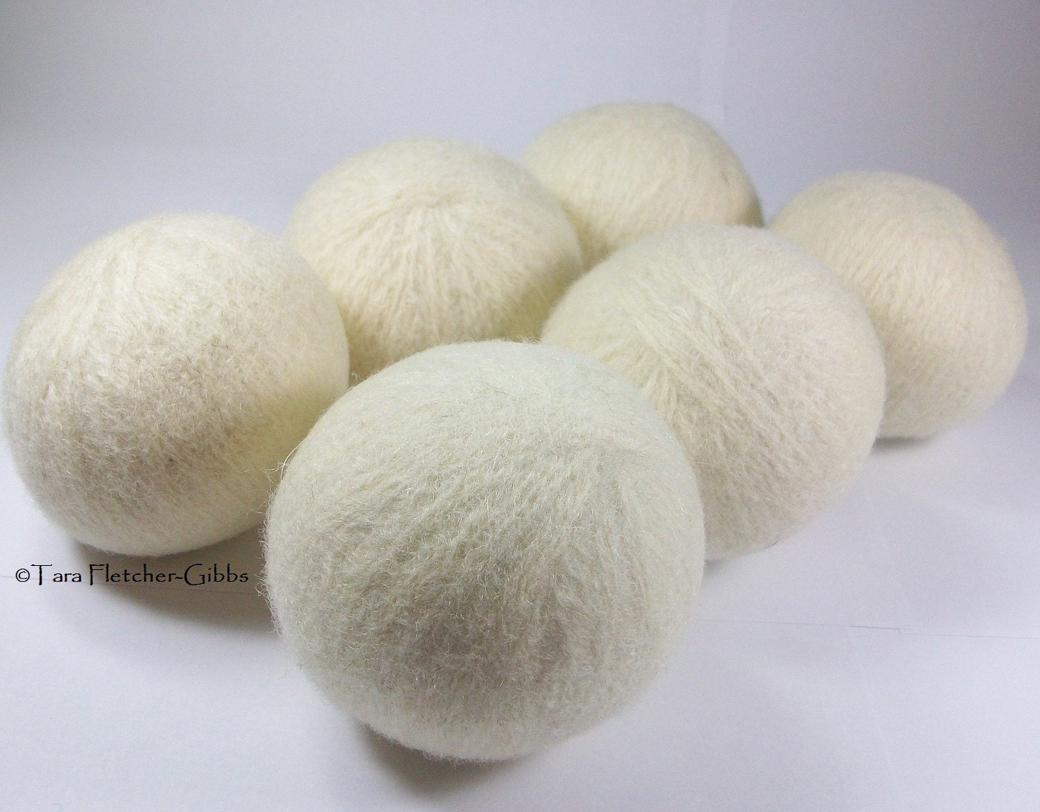 Wool Dryer Balls - Natural & Undyed Set of 6 Eco Friendly - Can be Scented or Unscented