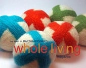 Wool Dryer Balls -X's and O's White Set of 6 Eco Friendly - Can be Scented or Unscented