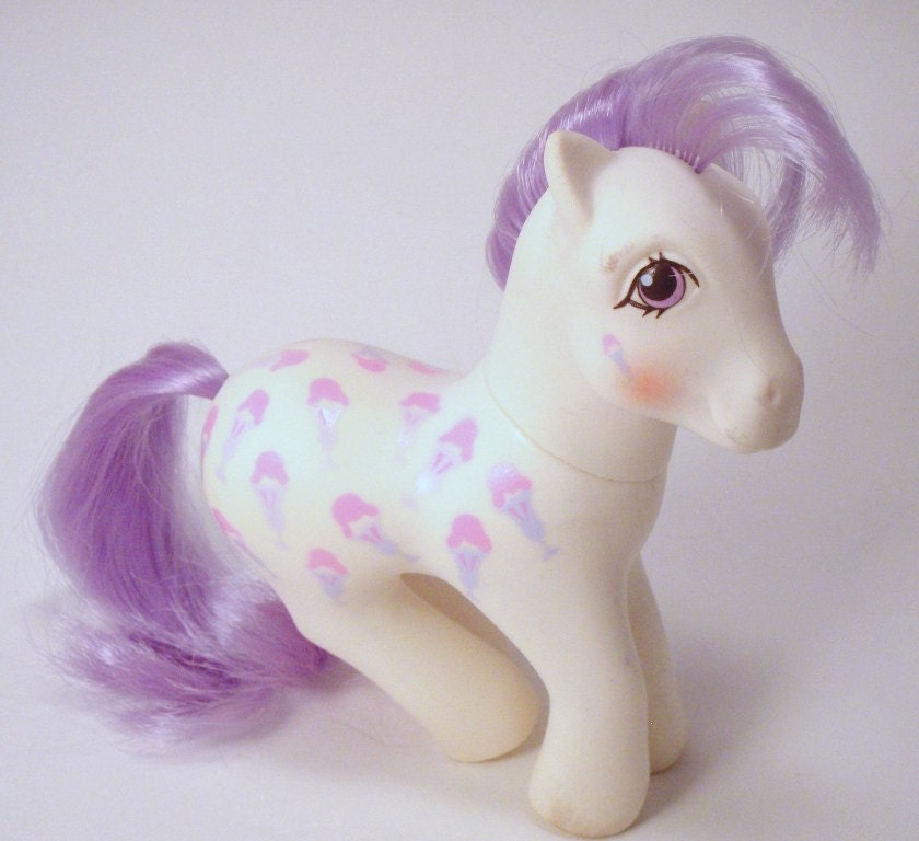 My Little Pony Twice as Fancy Play Set Scoops G1 Pastel Pink and Purple White MLP
