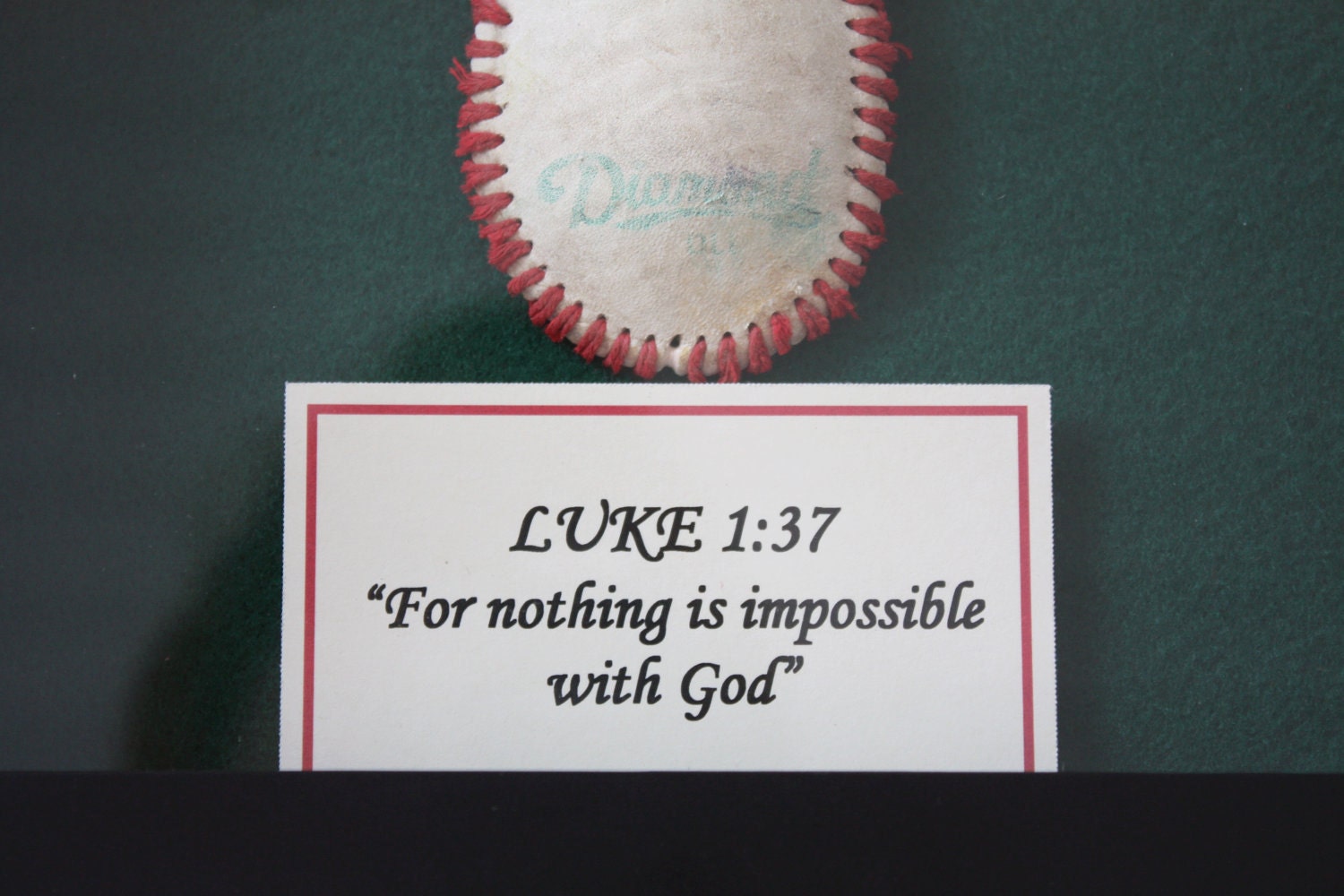 Unique Personalized Baseball Cross in Shadowbox Frame