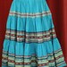 Fifties Turquoise Ric Rac Trimmed Mexican Peasant Skirt SIze SMALL to MEDIUM