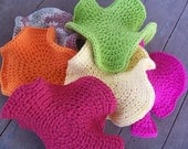 Set of 4- Your choice of colors- Practically Hyperbolic Dishcloth/Washcloths