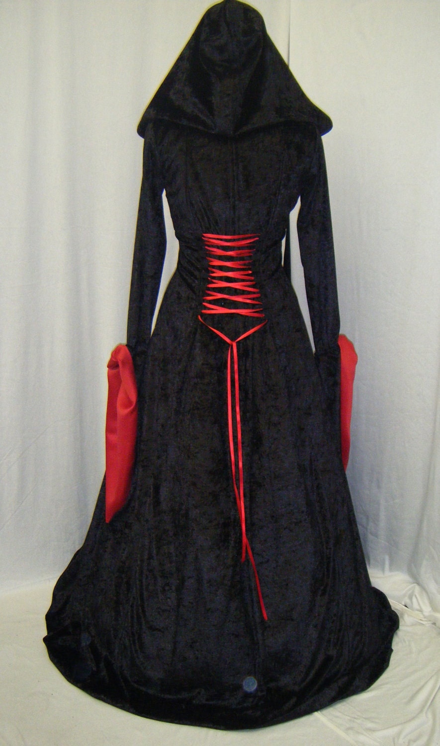 medieval renaissance vampire hooded gothic dress custom made