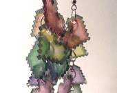 Pixelated hearts rainbow earrings