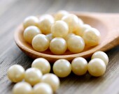 Vintage Pearl Beads . Champagne Beige Glass . Low stock 2 lots left