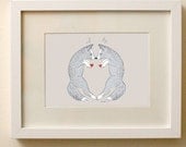 Kids Wolf Print Archival Heart Print Love Wolf Illustration Kids Room Nursery
