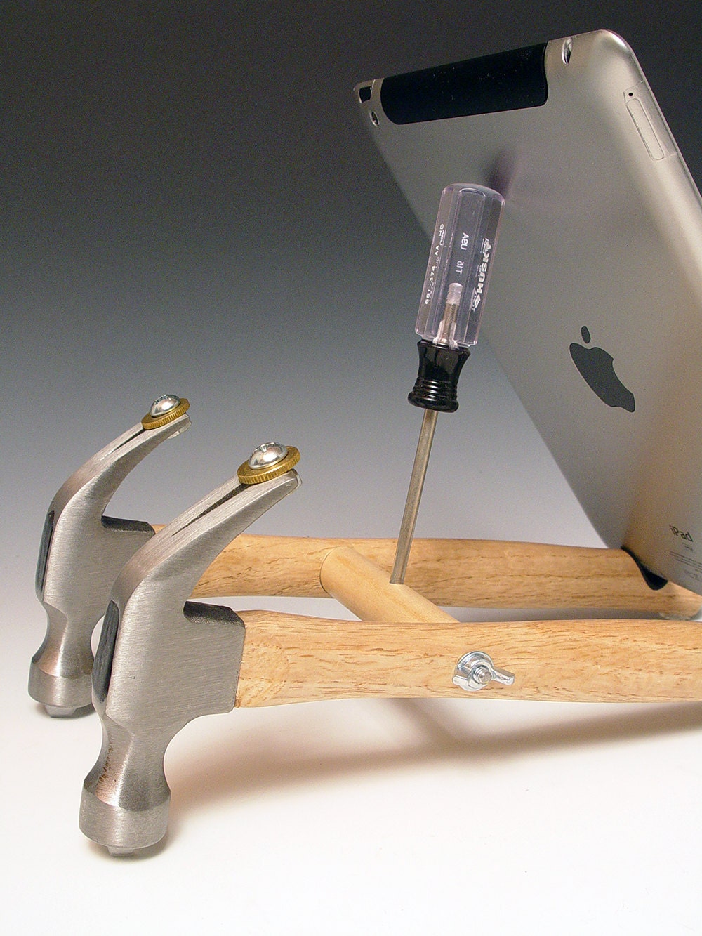 iPad stand. Handmade from repurposed tools. Functional desk art. Gift for guys. FAST SHIPPING. 144