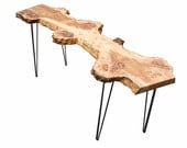 Live Edge Elm Coffee Table with Hairpin Legs