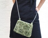 Cross body Bag Shoulder Travel Bag -  Green Velvet African Violet 40" or 49" length strap