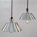 Rustic Modern Vintage Industrial Brioche Tin Pendant Light - Etched Tin Patina (LG) // Vintage Style Cloth Twisted Cord & Bakelite Plug