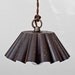 Rustic Modern Vintage Industrial Brioche Tin Pendant Light - Ebonized Rust Patina (LG) // Vintage Style Cloth Twisted Cord & Bakelite Plug