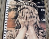 Free Shipping 1980s Tackhead Friendly As A Grenade Record Album Recycled / Upcycled LP Cover Blank Comb-Bound Journal