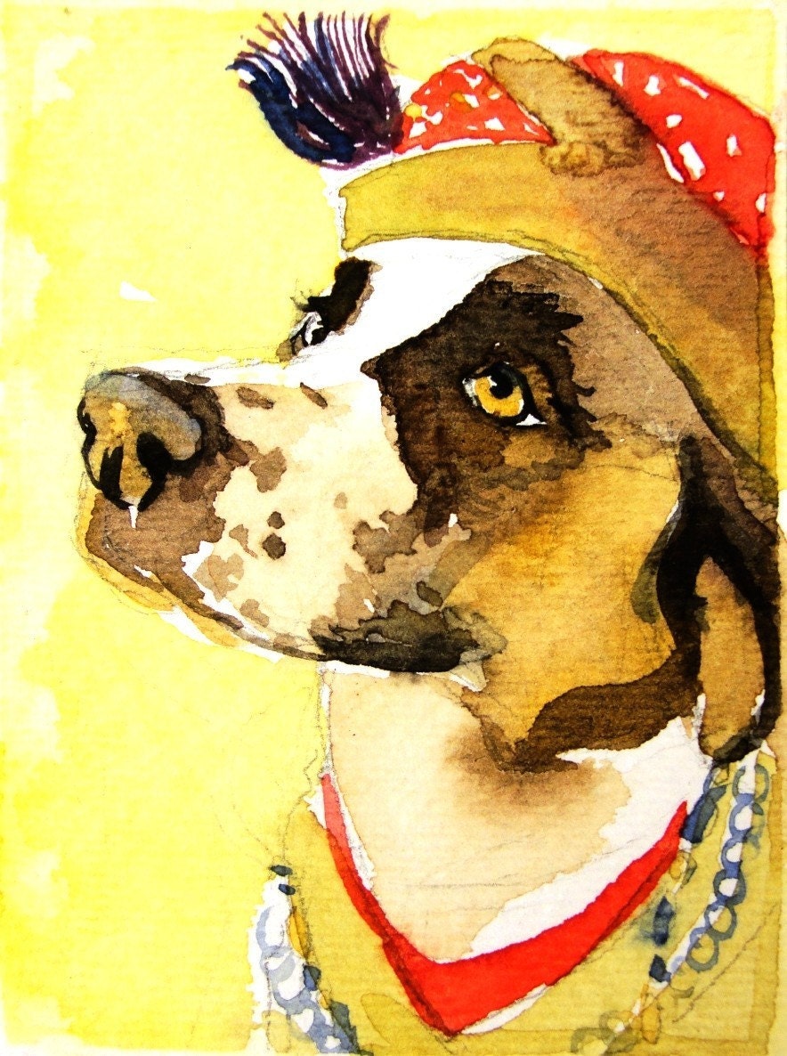 Time Machine Pet Portrait ACEO